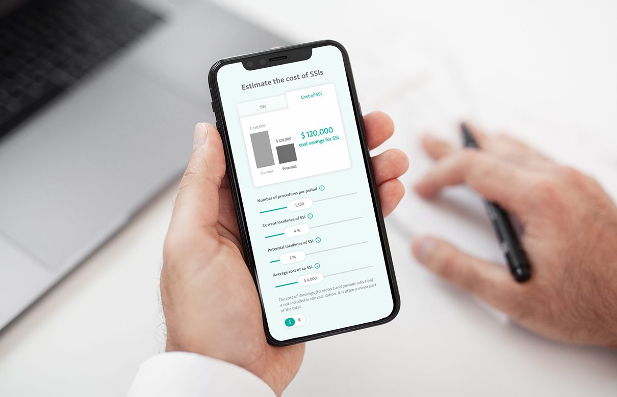 Mobil med Sorbacts kalkylator för SSI-kostnader.